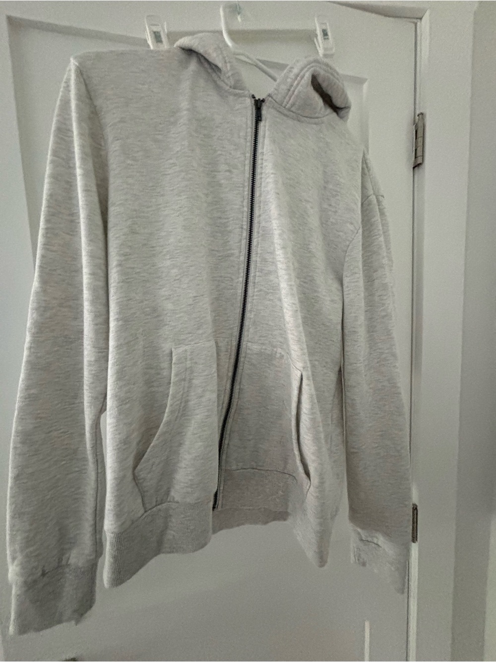 Light Gray Men's Zip Hoodie Sweater